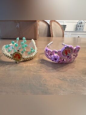 Bundle of Disney Princess Ariel Tiara Headbands in Mint Green and Lavender